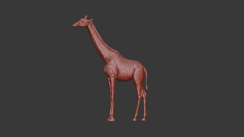 Giraffe 3d relief .stl file