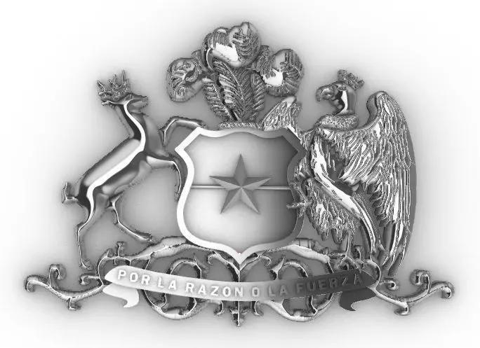 Escudo de Chile Coat of arms Chile Country 3d