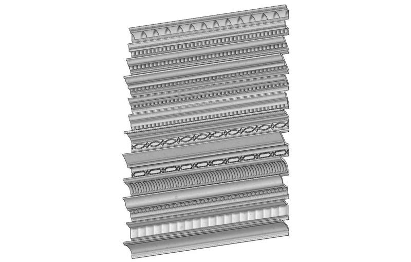 12 classical cornices and friezes  for plaster and wood workings