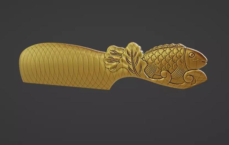 scalable fish comb relief cnc jewelry pendant basrelief projects