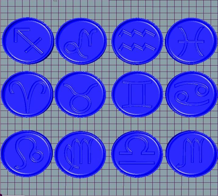 MOLD TABLET FULL 12 ZODIAC 7CM