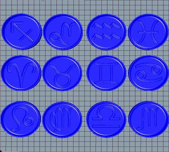 MOLD TABLET FULL 12 ZODIAC 7CM