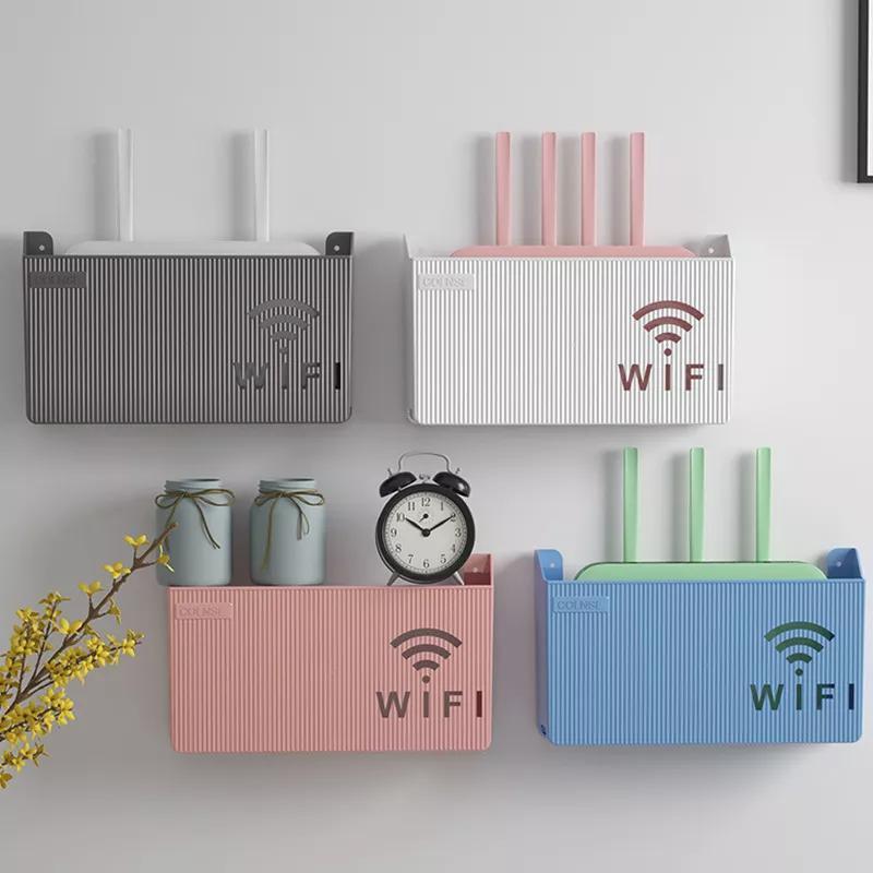 Soporte Pared Wifi Organizador Caja Decorativa Router - Wall-mounted Wi-Fi organizer decorative box for router