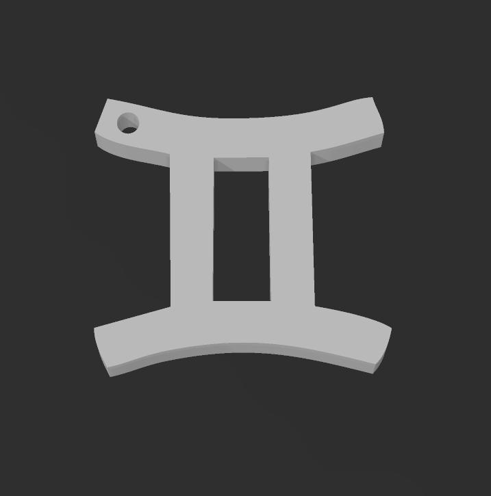 Gemini keychain necklace HD 3