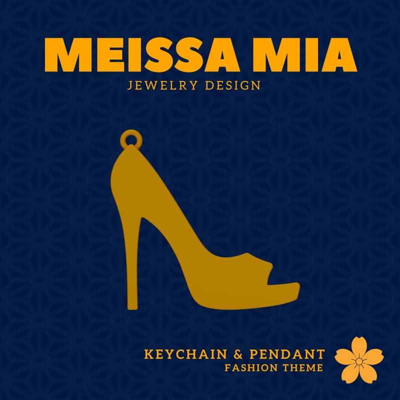 Mini Glam – 3D Print File for High Heels Keychain or Pendant - High Heels Keychain - High Heels Pendant - Girl's Fashion - Princess Fashion Accessories