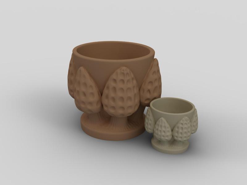 Morel Mushroom Planter - Nature Inspired 3D Printable Pot