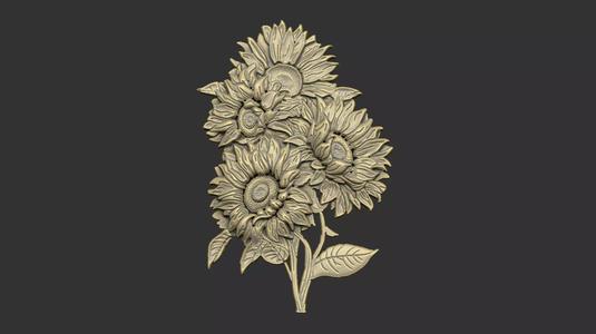 Sunflower cnc design floral organic petal