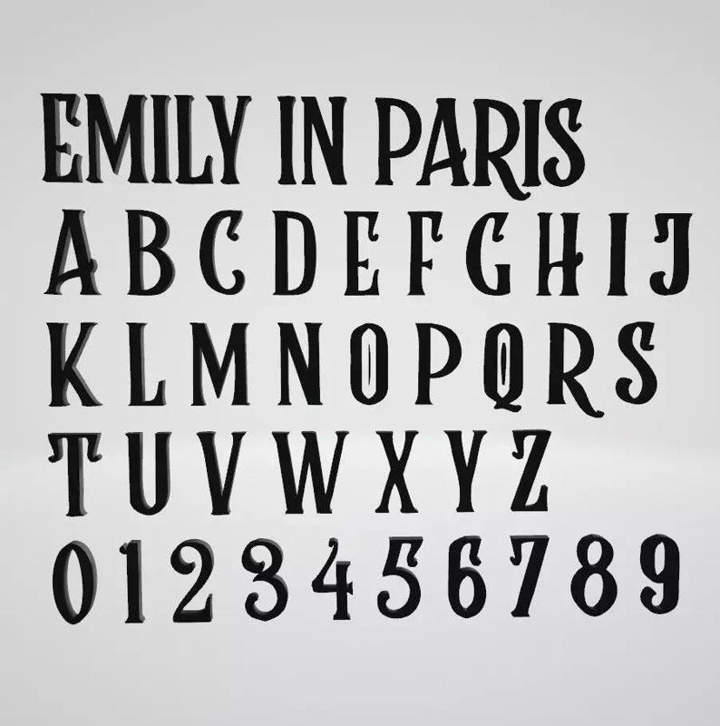 emily in paris font alphabet letters numbers rumble brave
