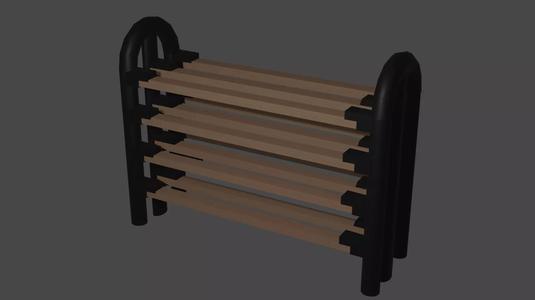 Shoe Cabinet - Low Poly 3D Model