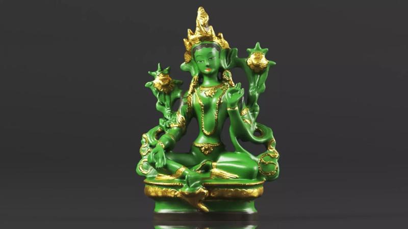 Tibet Tibetan Buddhism Statue Green Tara Buddha Statue Feng Shui