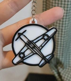 North American P-51 Mustang Fighter Aircraft Keychain