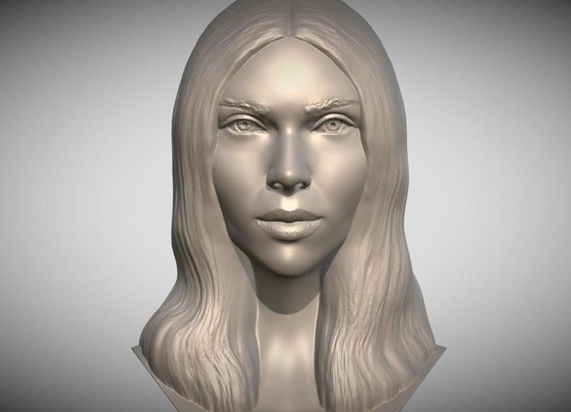 Scarlett Johansson bust for 3D printing