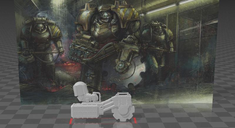 Cataphractii saw arm big saw space marine saw