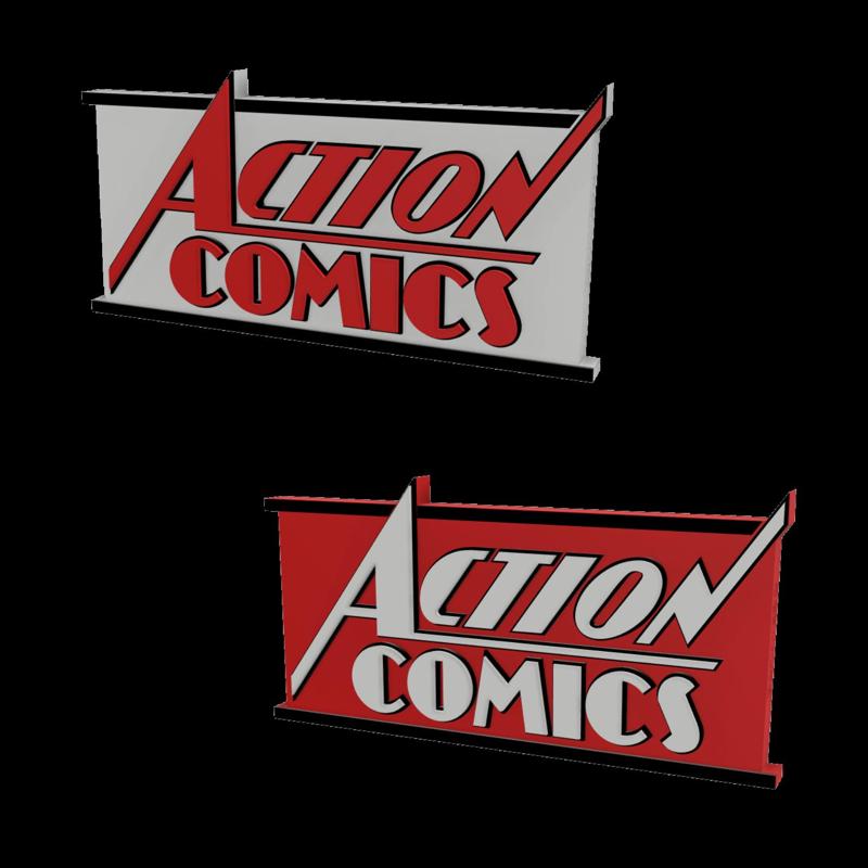 3D MULTICOLOR LOGO/SIGN - Action Comics