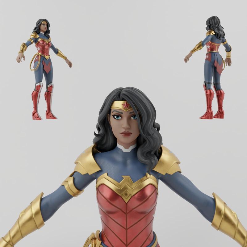 Wonder Woman Lowpoly Rigged Redesign