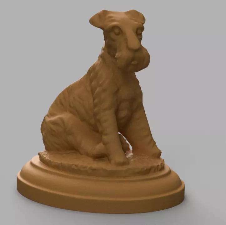 Chien irish terrier statue