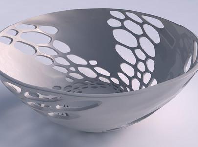 Bowl wide with organic lattice and solid centers