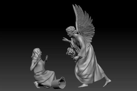 Virgin Mary with angel Gabriel printable