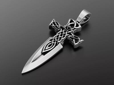 Celtic cross sword 3D print model