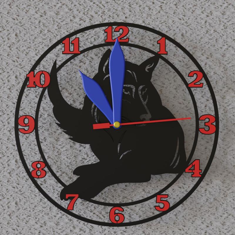 wolf wall clock