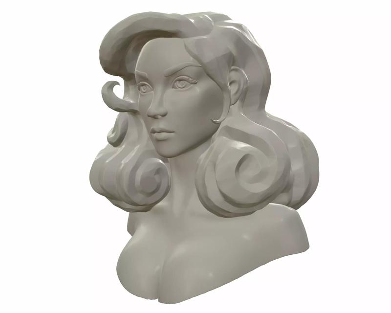 Watertight printable female bust sculpt 3D model