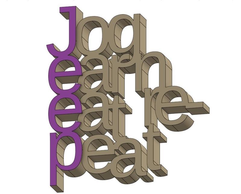 JEEP JOG EARN EAT RE- PEAT HOME DECOR