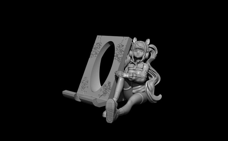 Manga/japanimation-themed phone or tablet holder