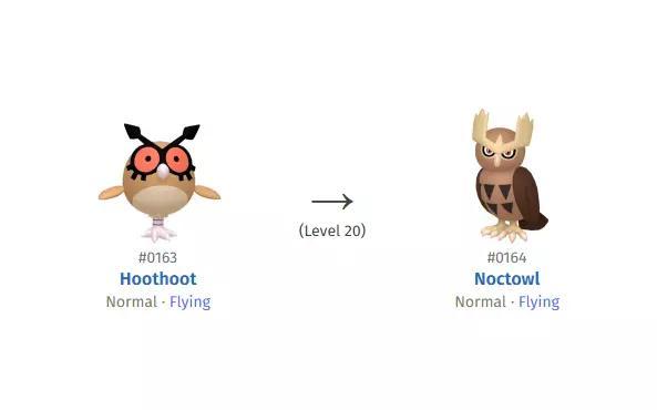 163 HOOTHOOT 164 NOCTOWL HIGH-RES POKEMON