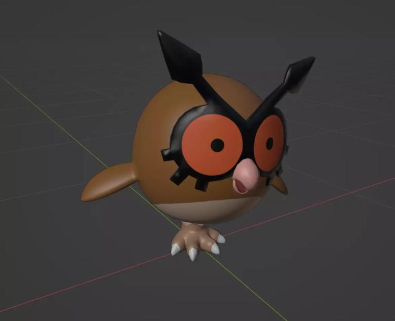 Hoothoot pokemon 3D print model