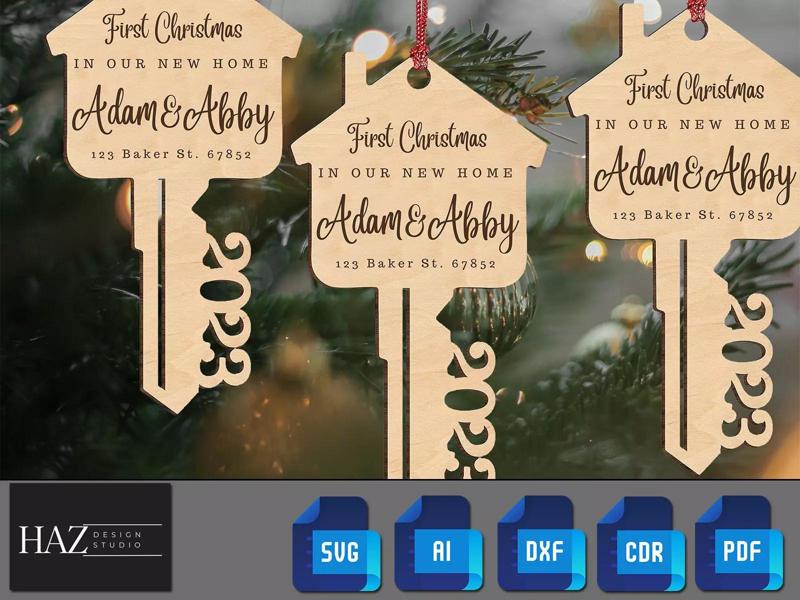 First Xmas New Home Key Ornament 164