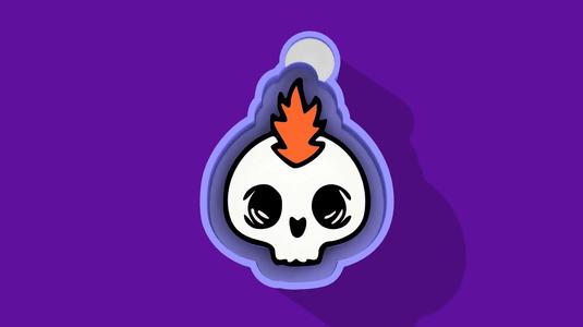 💀🎧 Punk Skull – Freshie, Keychain, Resin & Candle Mold