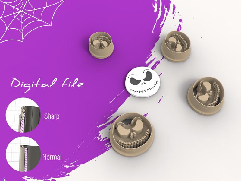 Jack Halloween Clay Cutters | Digital STL File | 5 Sizes | 2 Cutter Versions