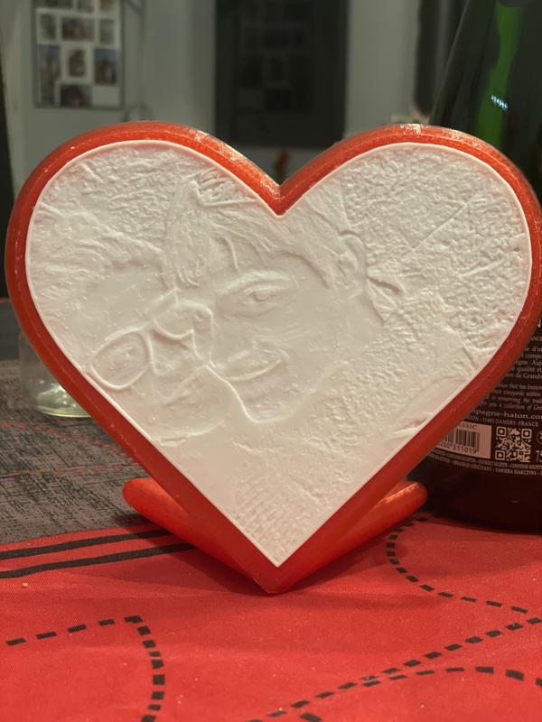 Valentine's Day candleholder litophany