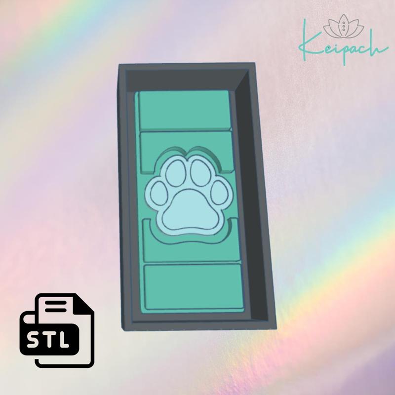 Paw Waxmelt Snap Bar Master Mold for silicone mold casting