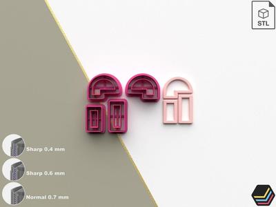 Polymer Clay Cutters Art Deco window | 7 Size 3 Cutter Versions | Digital Files for 3D Printing