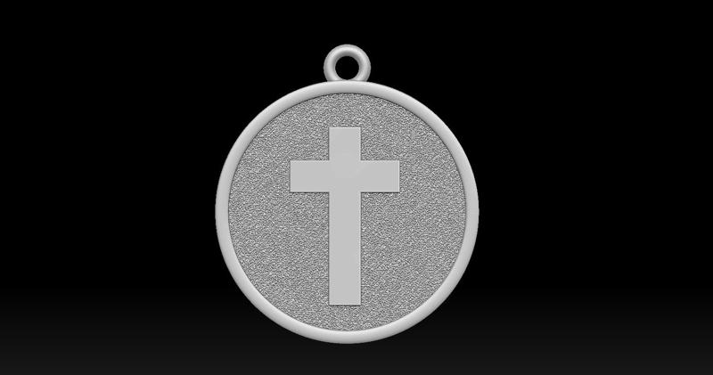 Cross Pendant CIRCLE 3D print model