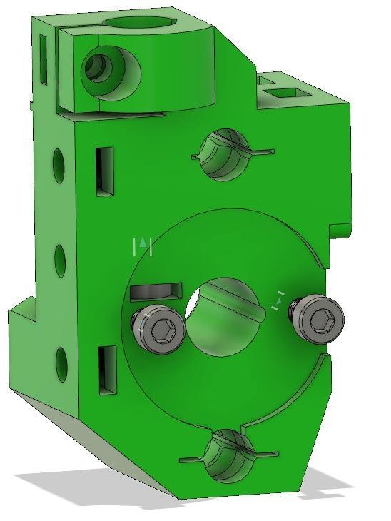 Prusa MMU2 Selector with magnet and opened FINDA canal