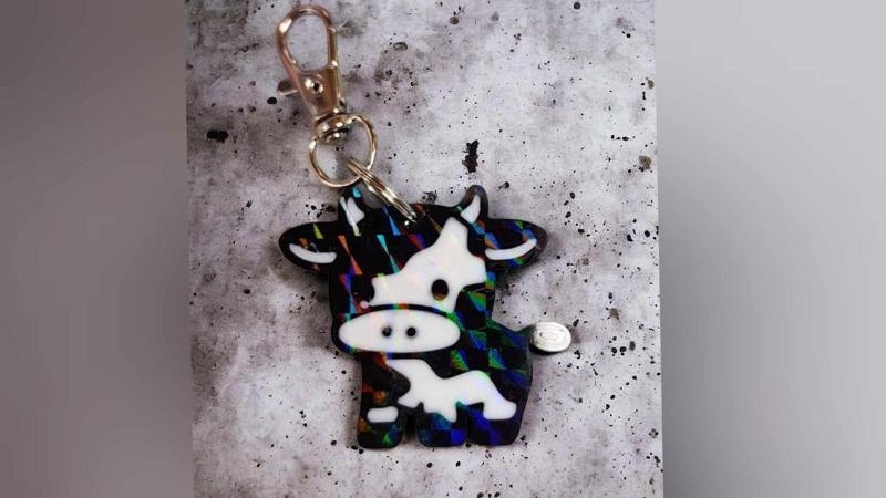 Cow keychain