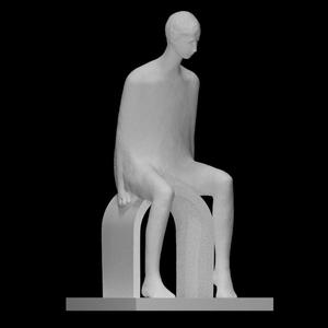Abstract seated man