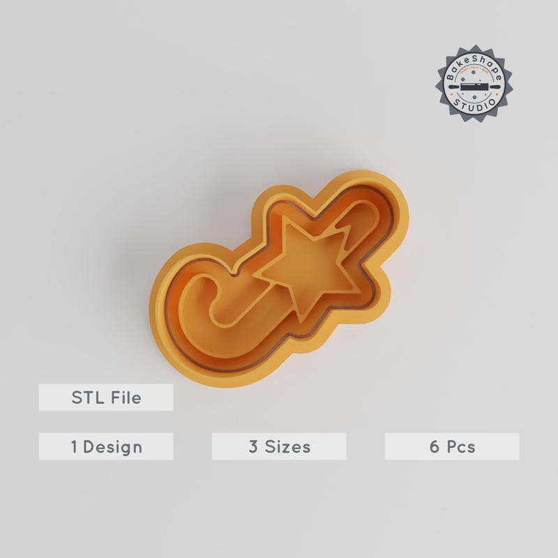 Star Candy Shape Cutter & Stamp Set, Perfect for Cookies & Fondant, 3 Sizes, 6 Pieces
