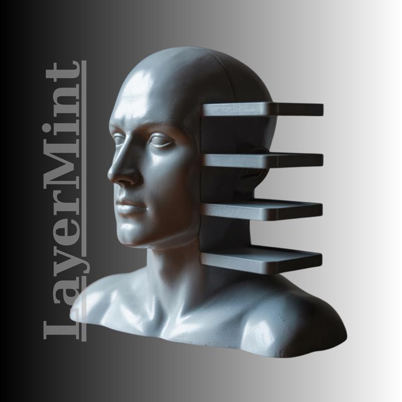 Human Bust Shelf Organizer | 3D Printable Artistic Sculpture with Functional Shelves | STL Digital Download