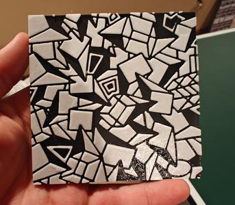 Abstract Black and White Cone Shaped art