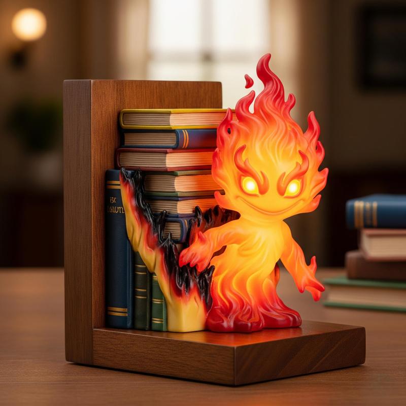 Fire Spirit Bookend – Fiery Boy Sculpture STL