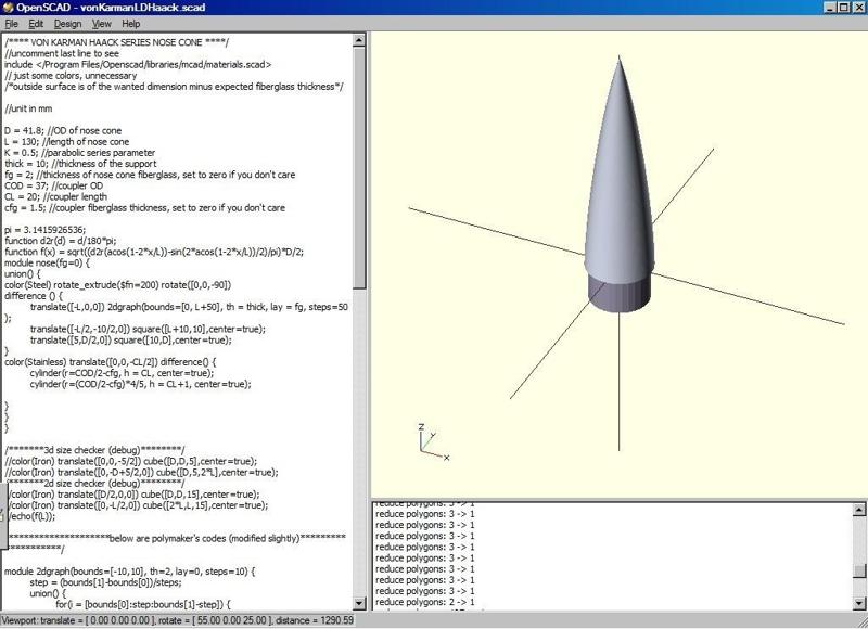 Von Karman/LD Haack series nose cone fiberglass template