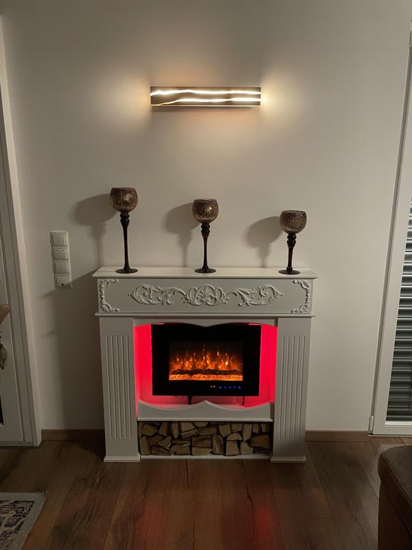 Electric stove fireplace facing