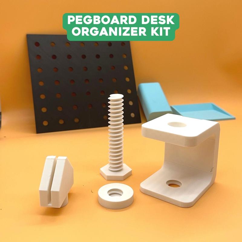 3D Printable Desk Pegboard Organizer