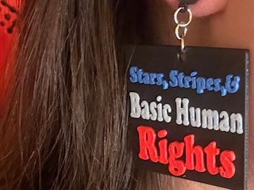 July 4th/human rights key chain/earrings