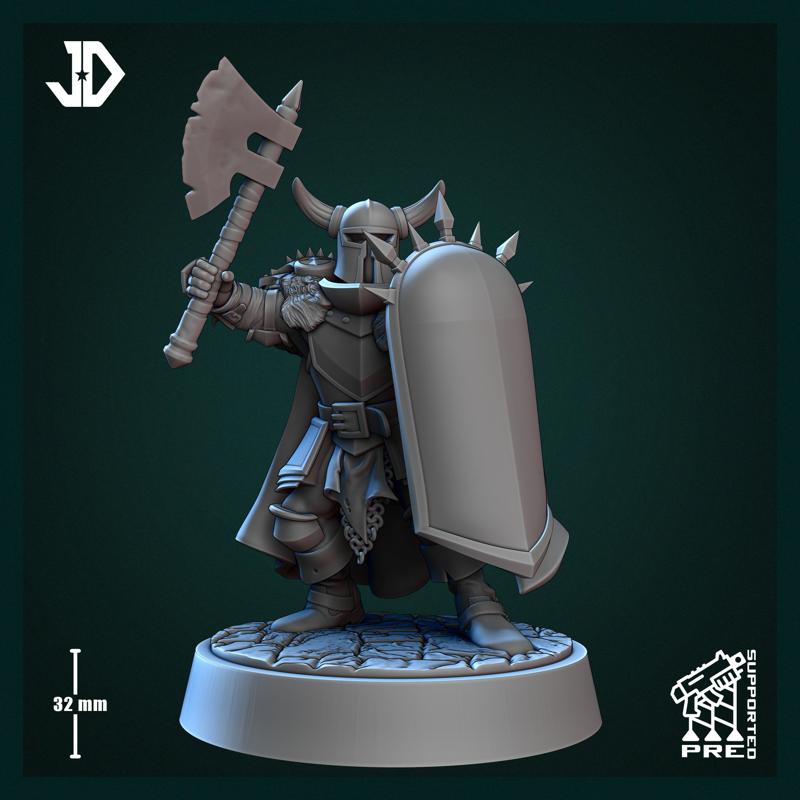 Warrior with ax and shield - Armies of Chaos - Pre-Supported