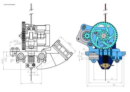 new construction of wade extruder for prusa mendel