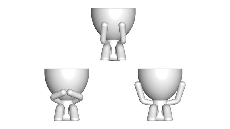 The 3 pots glasses Robert Sabios Does not read, Does not listen, Does not see - The 3 pots glasses Robert Sabios Does not read, Does not listen, Does not see